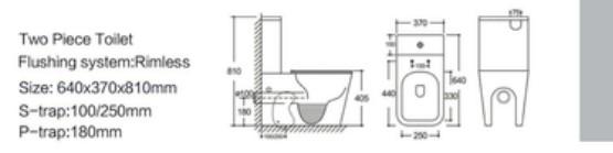 Contour Rimless Toilet drawing Contour Rimless Toilet