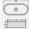 Flute Oval Basin drawing Flute Oval Basin