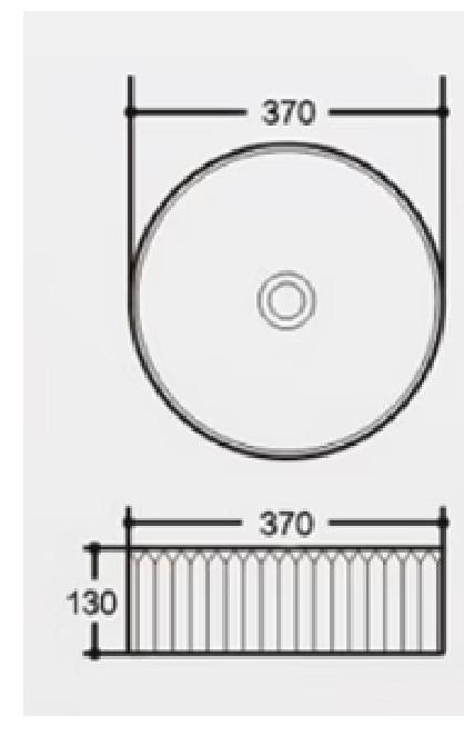 Flute Round Basin drawing Flute Round Basin