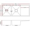 Forge 1110 Double Bowl & Drainer Sink