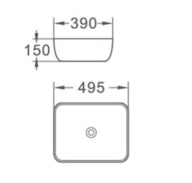 Forma 495 Countertop Basin drawing Forma 495 Countertop Basin