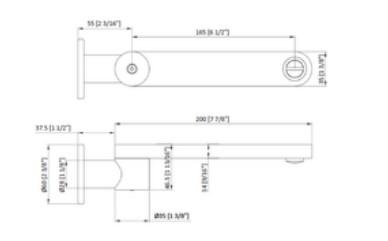 Linear Wall Spout DRAWING Linear Wall Spout